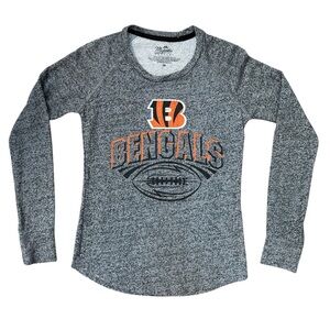 NFL Bengals women’s ladies size M Majestic Black/grey Knit Shirt blouse